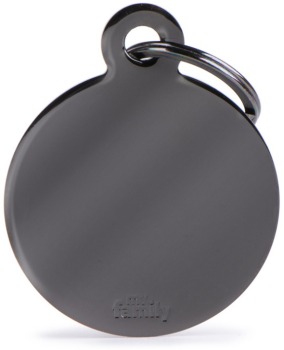Médaille pour animaux grand rond laiton noir - MyFamily