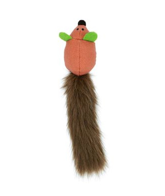 Bz04169 - Peluche en forme de souris corail avec tube d'herbe à chat - Büd'z