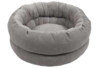 D1678 - Coussin rond en velours côtelé gris pour animaux -  Cumfy Pet Beds