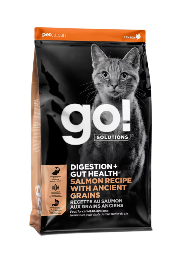 Pc2691 - Nourriture au saumon et grains anciens pour chats - Go! Digestion + Gut Health