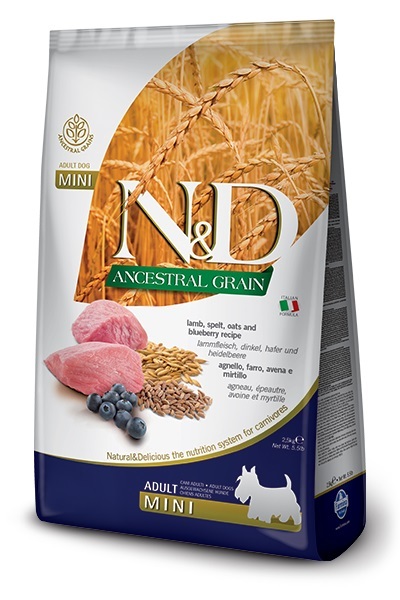 Fa1117 - Nourriture à l'agneau pour chiens de petite race - Farmina Grains Anciens