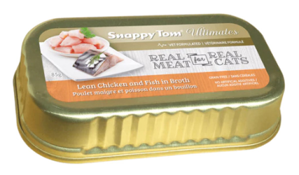 Conserve Ultimates au poulet maigre et poisson en bouillon pour chats - Snappy Tom