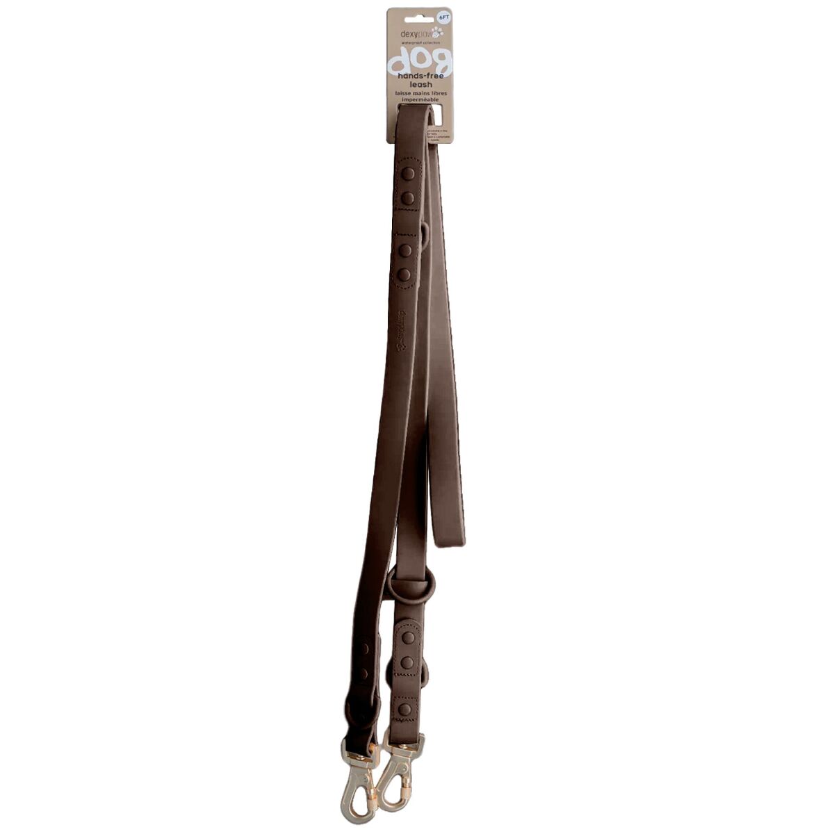 Ga00152 - Laisse multifonction imperméable espresso pour chiens - Dexypaws