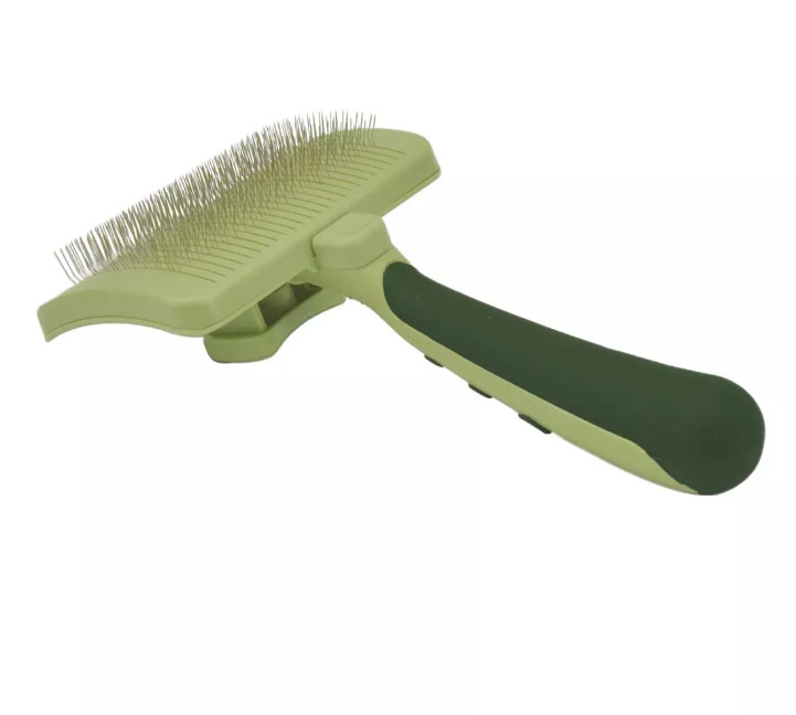 Y97076 - Brosse auto-nettoyante avec étrilles rétractables pour chiens - Safari