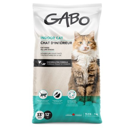 Gb5030 - Nourriture pour chats d'intérieur au poulet et poisson - GABO