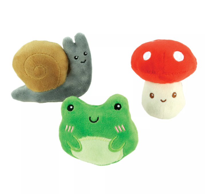 Y84208 - Trio de mini peluches thématique jardin pour chiens - Li'l Pals