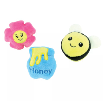 Trio de mini peluches thématique miel pour chiens - Li'l Pals