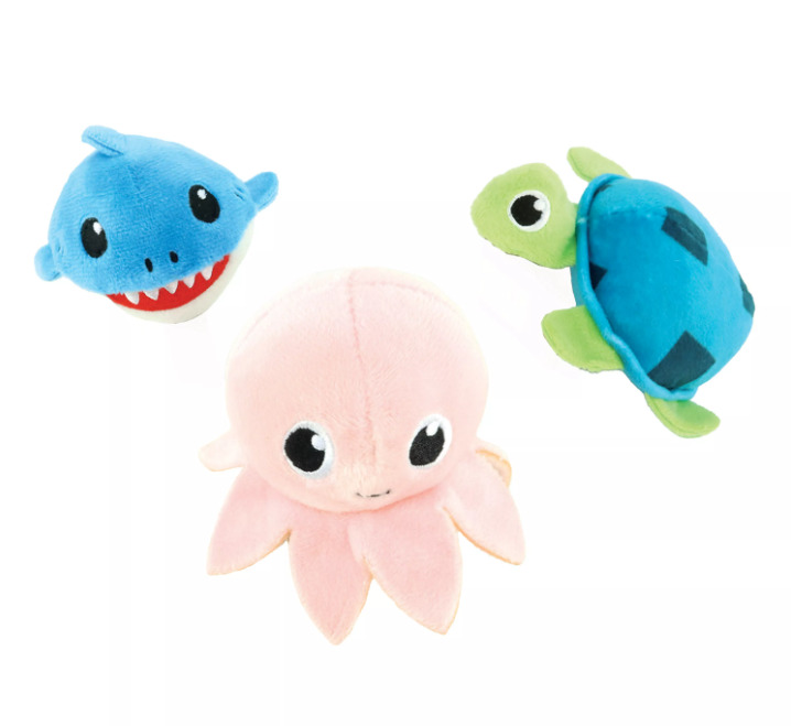 Y84211 - Trio de mini peluches thématique océan pour chiens - Li'l Pals