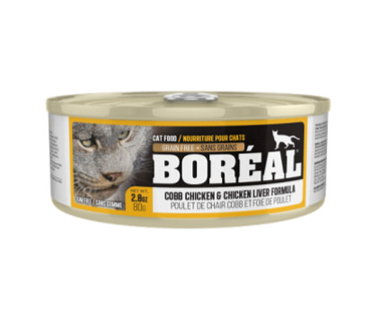 Nourriture en boîte recette au poulet et foi de poulet pour chats - Boréal