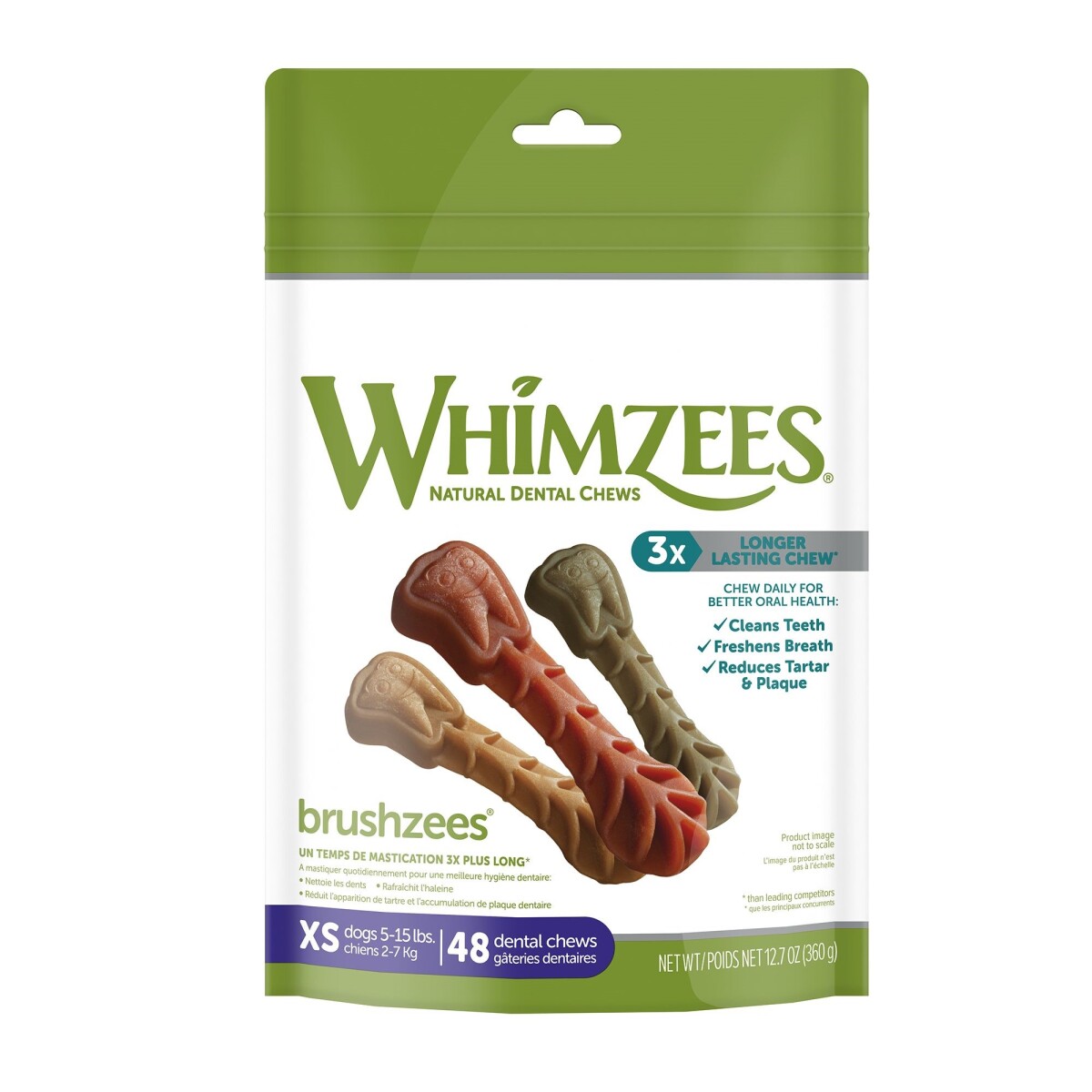 Ht47871 - Sac de Gâteries Dentaire Whimzees pour Chien - Brosse à Dent