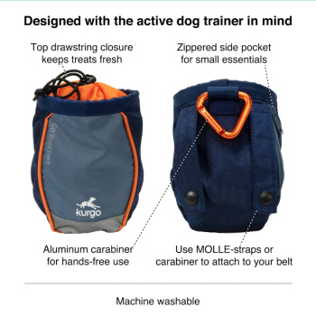 Sac à gâterie bleu côtier avec mousqueton - Kurgo
