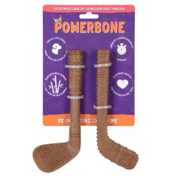 Duo bâton de golf et de hockey en nylon et bambou à mâcher pour chiens - Powerbone