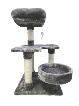 Arbre à chat gris à trois niveaux 32'' - Aristokatz