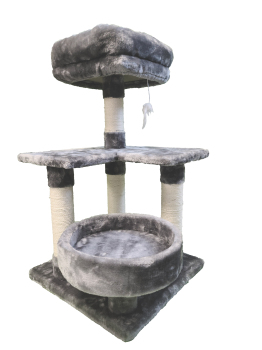 Arbre à chat gris à trois niveaux 32'' - Aristokatz