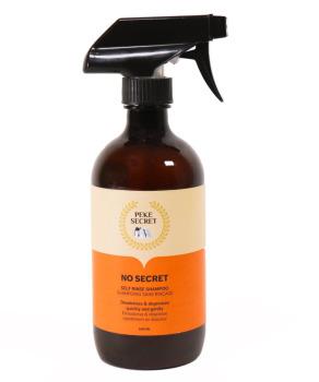 No Secret shampooing à vaporiser sans rinçage pour animaux - Peke Secret