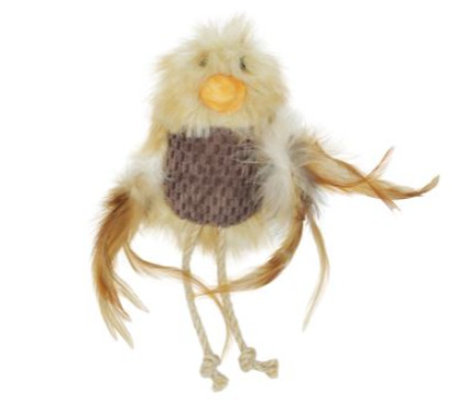 Bz04319 - Peluche oiseau soyeux avec herbe à chat - Büd'z