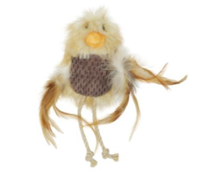 Peluche oiseau soyeux avec herbe à chat - Büd'z