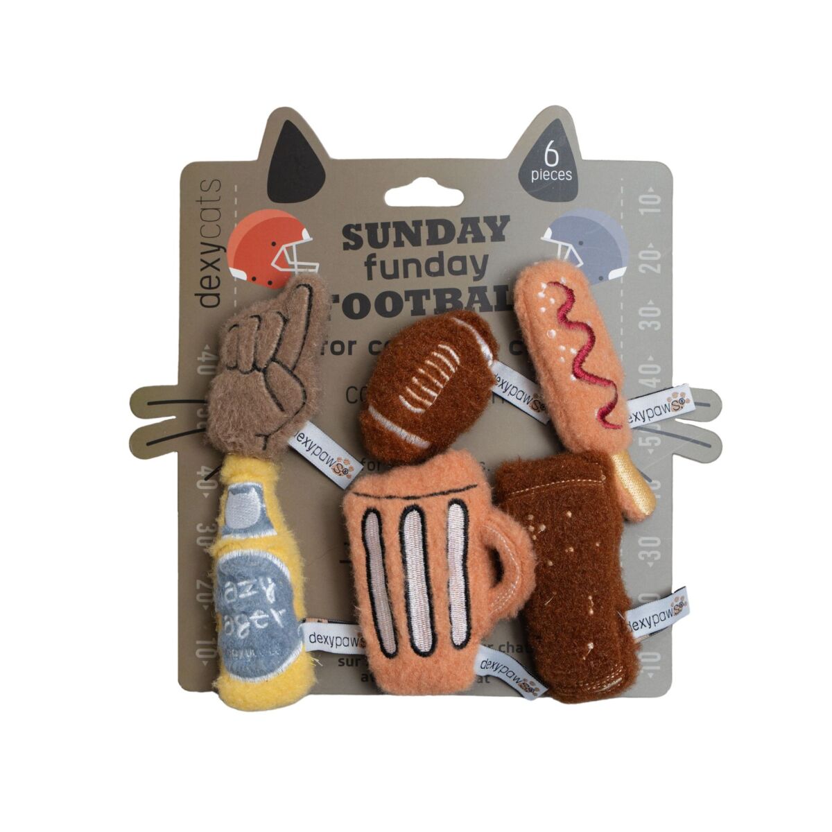 Ga60441 - Ensemble de peluche de thème football pour chats - Dexypaws