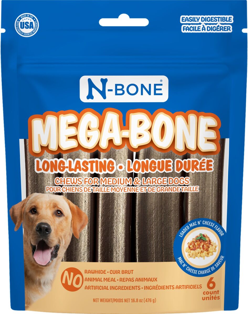 Ga65302 - Bâtonnet au macaroni au fromage Méga-Bone pour chiens - N-Bone