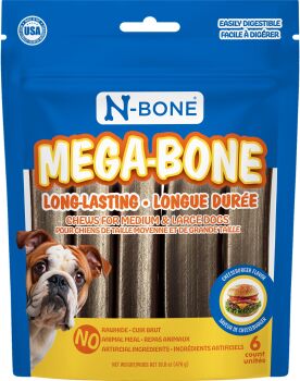 Bâtonnet au hamburger au fromage Méga-Bone pour chiens - N-Bone
