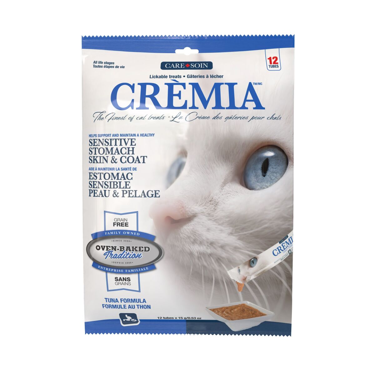 Ob802 - Gâterie Crémia au thon pour peau et estomac sensibles pour chats - Oven-Baked Tradition