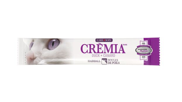 Gâterie Crémia au canard pour boules de poils pour chats - Oven-Baked Tradition