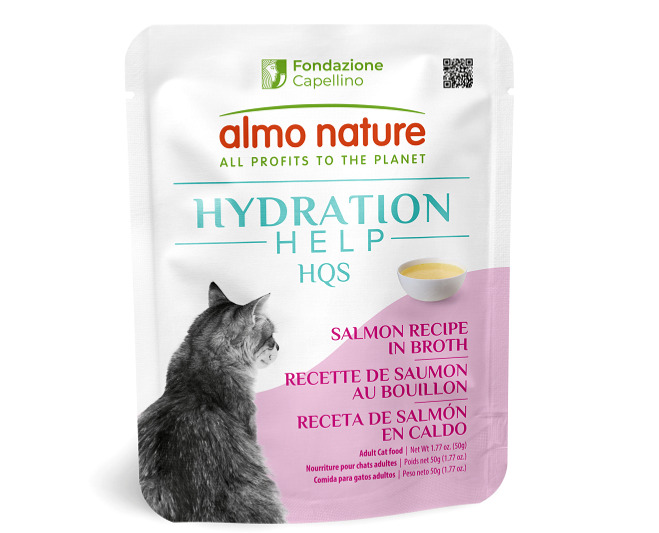 An1112 - Bouillon de saumon hydratant avec filet de saumon pour chats - Almo Nature