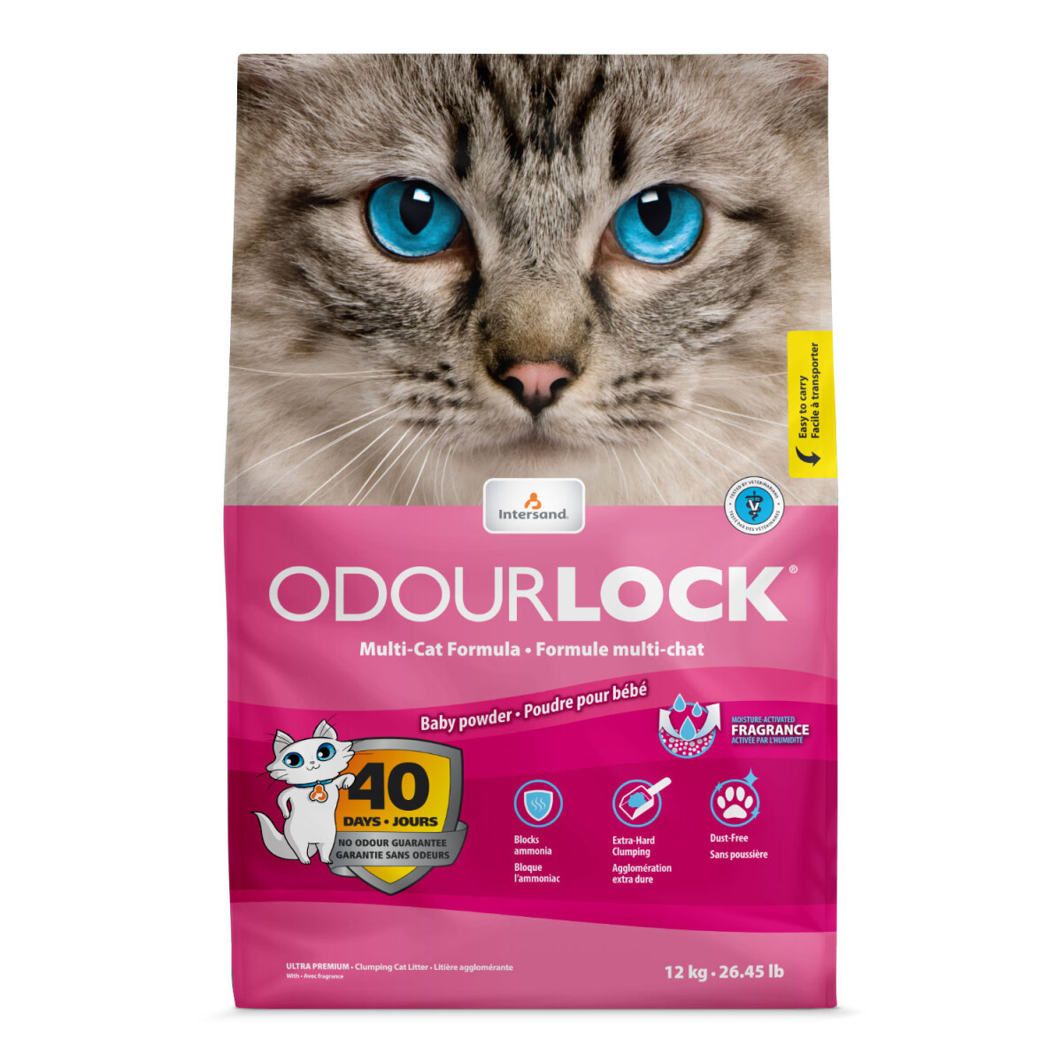 83944 - Litière agglomérante Odour Lock poudre de bébé sans poussière - Intersand
