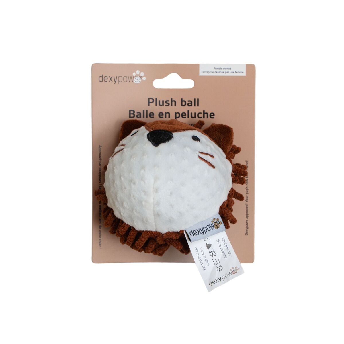 Ga00652 - Balle en peluche hérisson pour chien - Dexypaws