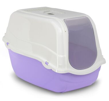 Ensemble de litière Roméo avec couvercle lilas pour chats – Bergamo