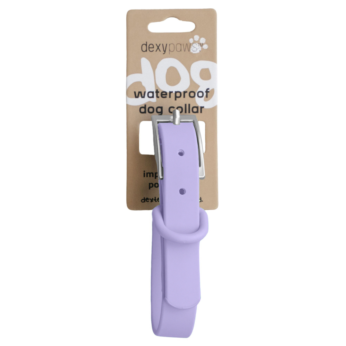 Ga00246 - Collier imperméable lilas pour chiens - Dexypaws
