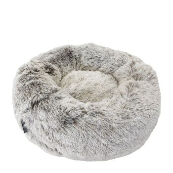Lit de luxe rond en peluche beige pour animaux -  Chlöe e Cluzo