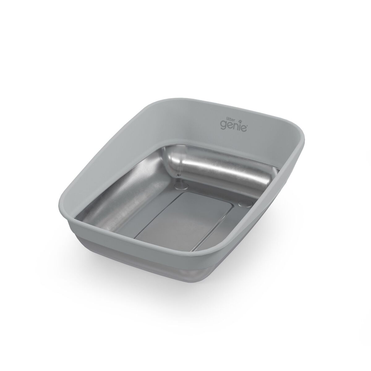Ga1033 - Litière en acier inoxydable  avec rebord de plastique pour chats - Litter Genie