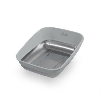 Litière en acier inoxydable  avec rebord de plastique pour chats - Litter Genie