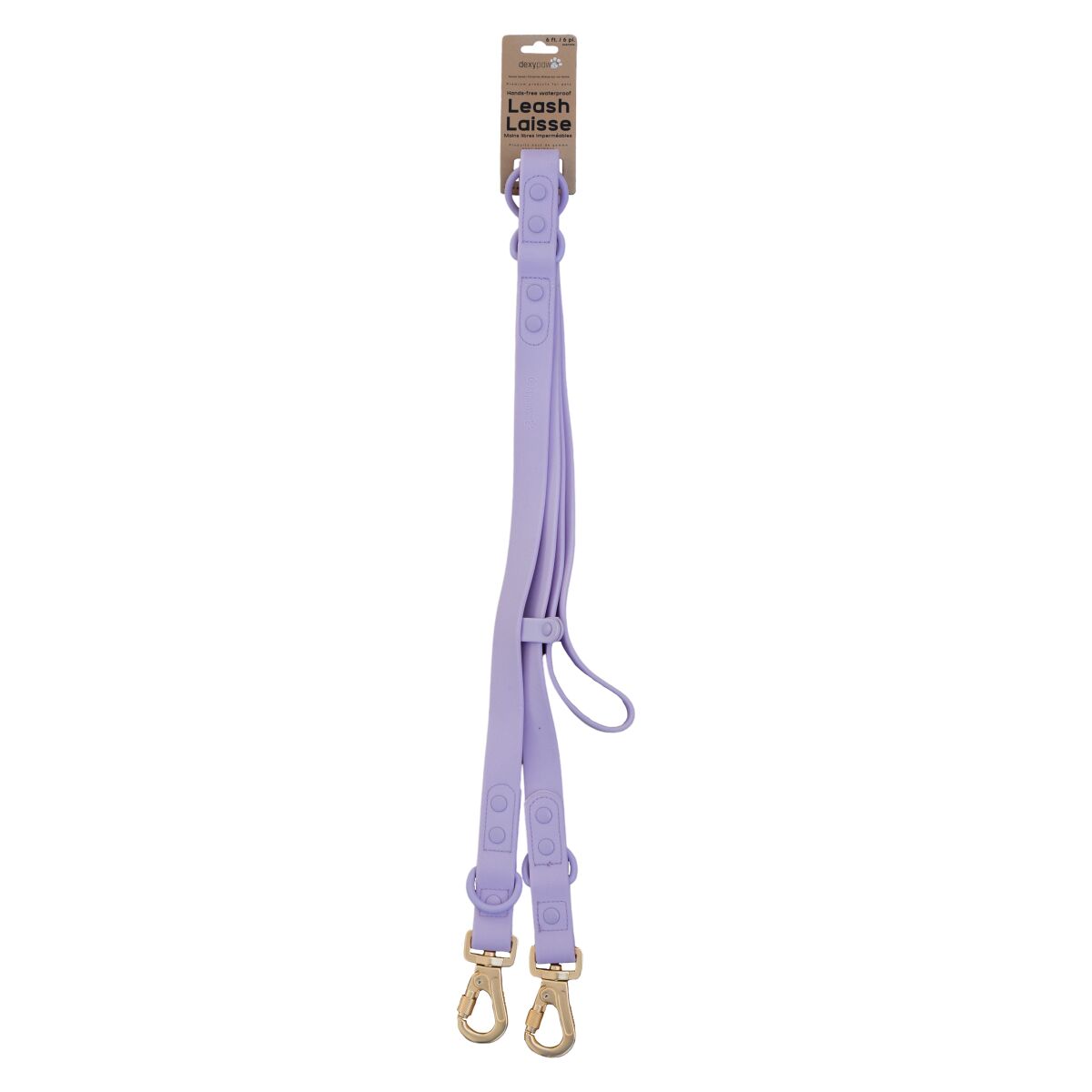 Ga00154 - Laisse multifonction imperméable lilac pour chien - Dexypaws
