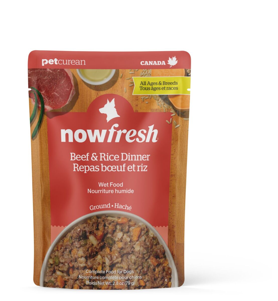 Pc9001 - Nourriture humide boeuf et riz pour chien - Now Fresh