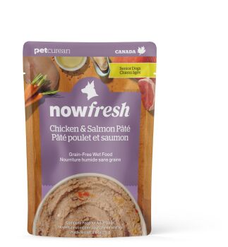 Nourriture humide sans grains au poulet et au saumon pour chien âgé - Now Fresh