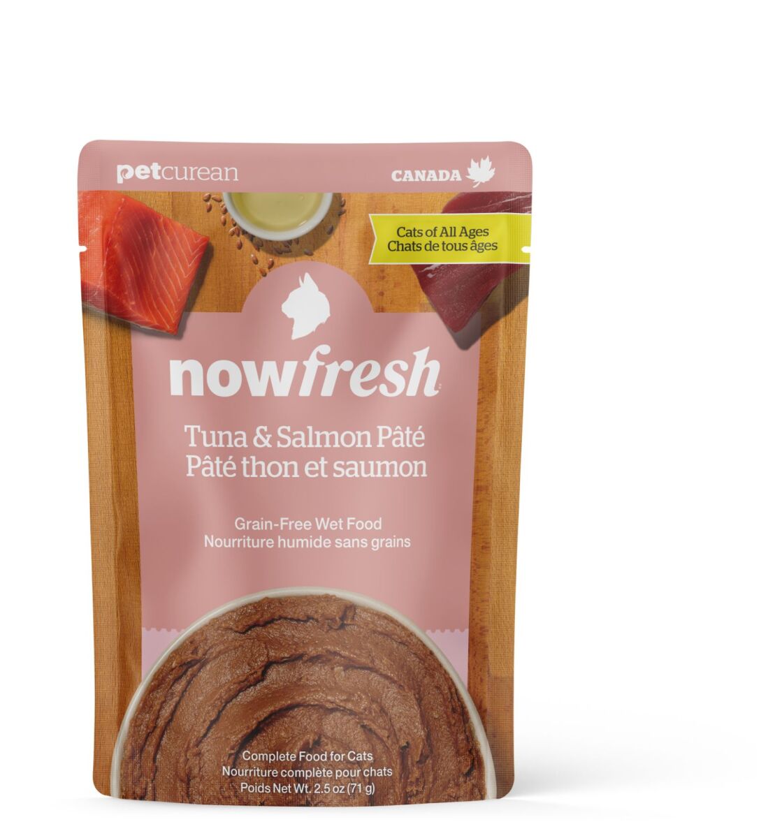 Pc9050 - Nourriture humide sans grains au thon et saumon pour chats - Now Fresh