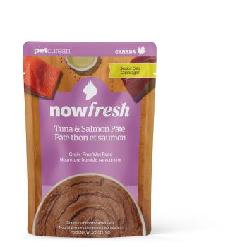 Nourriture humide sans grains au thon et saumon pour chats âgés - Now Fresh
