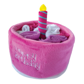Peluche gâteau de fête rose à renifler pour chiens - Foufit