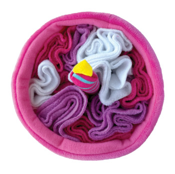 Peluche gâteau de fête rose à renifler pour chiens - Foufit