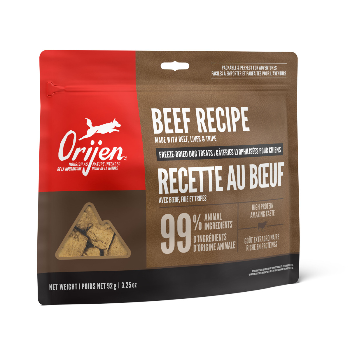 Oj913 - Gâteries lyophilisées recette au boeuf pour chien - ORIJEN