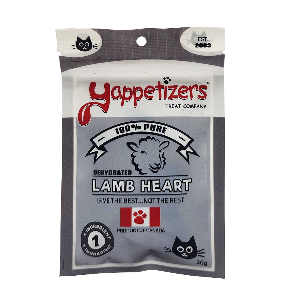 K00601 - Gâterie au cœur d'agneau séché pour chats - Yappetizers