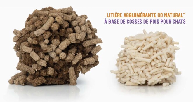 Litière à bases de cosses de pois sans odeurs pour chats - Go Natural