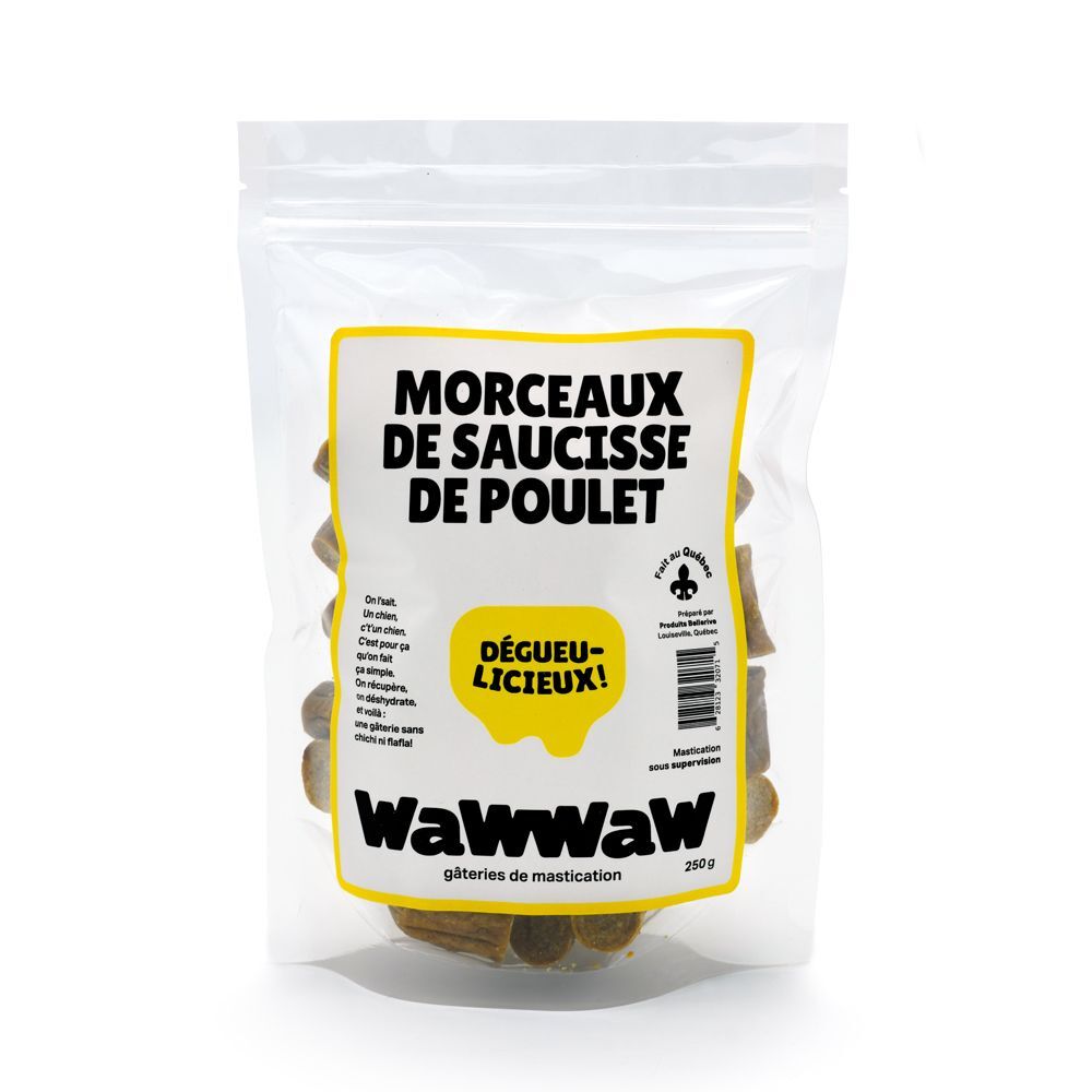 O9632 - Morceaux de saucisse de poulet pour chiens - Wawwaw