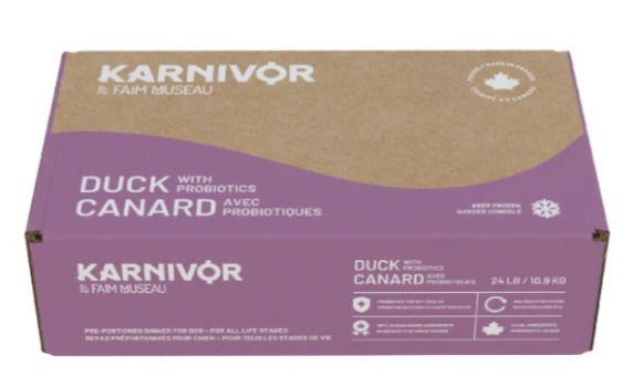 Nourriture crue au canard avec probiotiques pour chiens - Karnivor