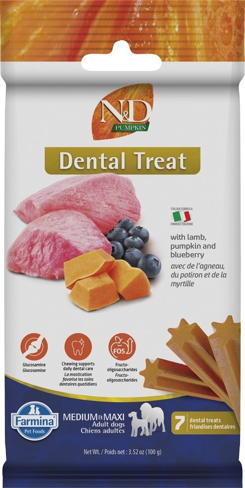 Fa5054 - Bâtonnets dentaires haleine fraîche à l'agneau et à la citrouille - Farmina