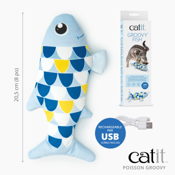 Poisson bleu dansant pour chat - Catit Groovy
