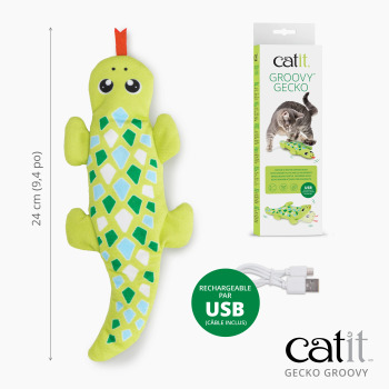 Gecko vert dansant pour chat - Catit Groovy