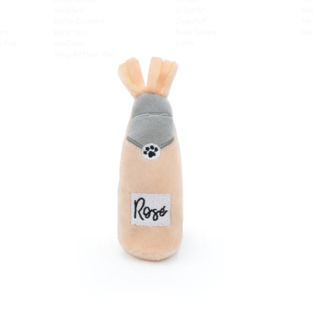 Y01940 - Peluche bouteille de rosé avec herbe à chat - Zippyclaws